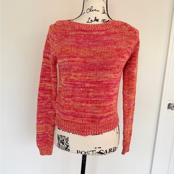 525 America Sweater knit Boat Neck Ombré Orange Multicolor Sz Xs Grandpa core - Picture 10 of 15